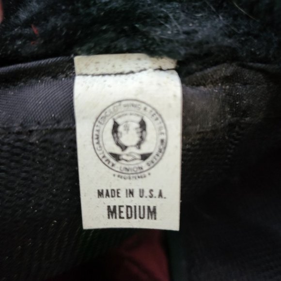 Vintage Trav'ler Country Gentleman Faux Fur Hat Medium Union Made Red Feather - Picture 6 of 7